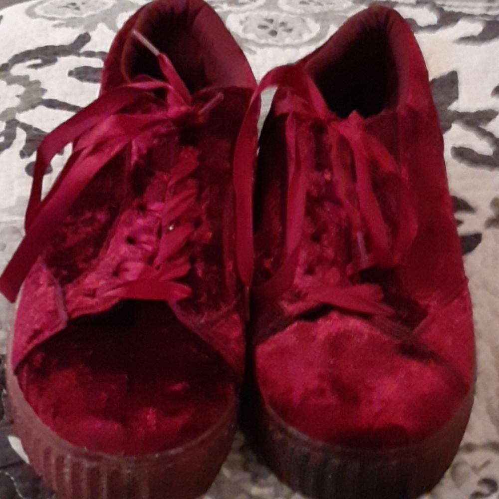Red velvet sneakers
